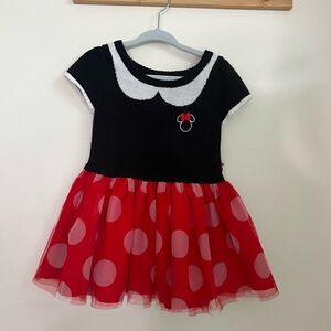Disney Minnie bath girl Black and White Striped Minnie Mouse Knit Dress no flaws